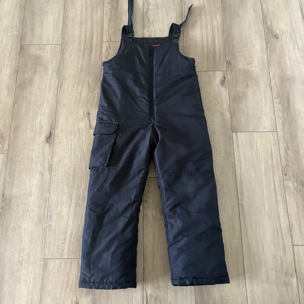 London Fog Bib Snow Pants Black Size Small 7/8 Zip Up‎ Kids
